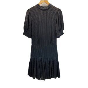 KATHARINE KIDD Womens Black short sleeve mesh drop waist‎ dress size 10 designer